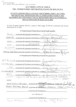 Testo Accordo Canone Concordato - Citt&agrave; metropolitana di Bologna