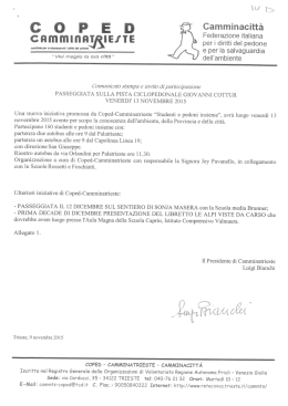 Passeggiata sulla pista ciclopedonale Giovanni Cottur