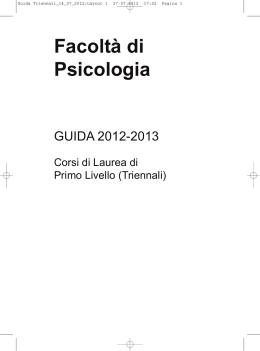 Guida Triennali 2012-13 - Dipartimento di Psicologia