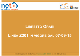 LIBRETTO ORARI LINEA Z301 IN VIGORE DAL 07-09-15