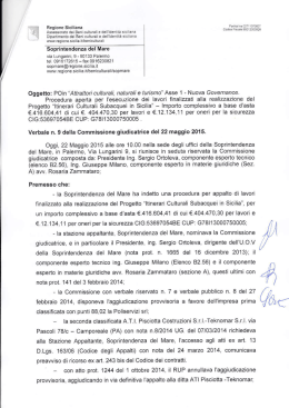 Verbale n. 9 della commissione giudicatrice del