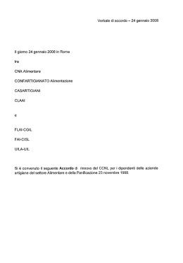 Verbale di accordo - 24 gennaio 2008