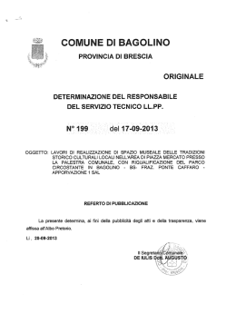 LLPP determinazione n. 199 del 17.09.2013
