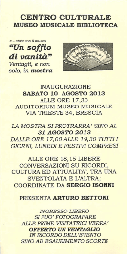 Ventagli in mostra - Comune di Brescia