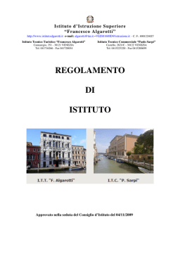 Regolamento d`Istituto - IIS Francesco Algarotti