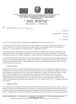 Vigilanza alunni e responsabilit&agrave; del personale