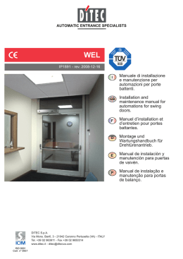 Manuale di installazione e manutenzione per automazioni per porte