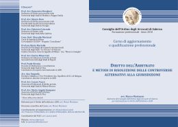 Brochure corso in diritto dell`arbitrato e conciliazione