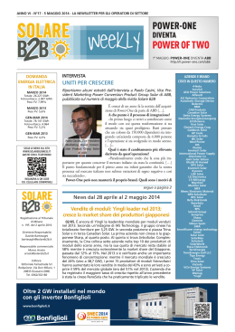 05/05/2014 – Solare B2B Weekly N.17
