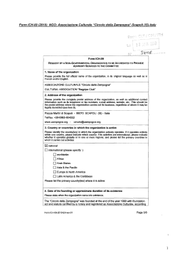 Form ICH-09 (2010) NGO: Associazione Culturale