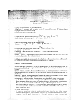 Ii giudice dell`esecuzione rir.ssn Brunella Converso visti gii fitti e i