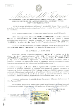 Omologa ministeriale - Emme Antincendio Srl