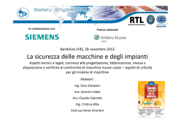La sicurezza delle macchine e degli impianti