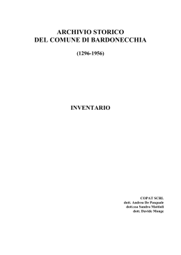 Archivio storico del Comune di Bardonecchia – sezione prima