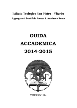A.A. 2014-2015 - Istituto Teologico San Pietro