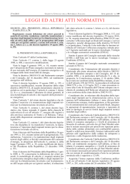 Decreto del Presidente della Repubblica n. 74 del 16 Aprile 2013