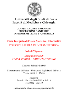 Università degli Studi di Pavia Facoltà di Medicina e Chirurgia