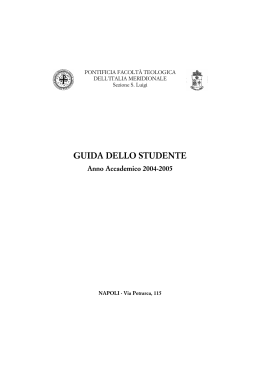 GdS 2004-2005 - Pontificia Facoltà Teologica dell`Italia Meridionale