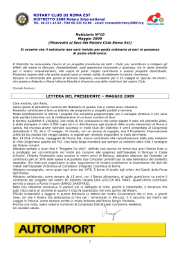 1 rotary club di roma est lettera del presidente – maggio 2009