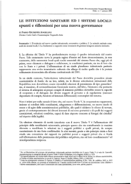 spunti e riﬂessioni per una nuova governance - Tocqueville