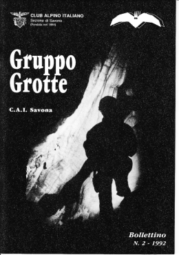 Bollettino n. 2/1992 - Gruppo Grotte CAI Savona