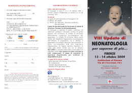 VIII Update di Neonatologia - Società Italiana di Neonatologia
