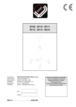 W109 - W110 - W111 W112 - W114 - W210