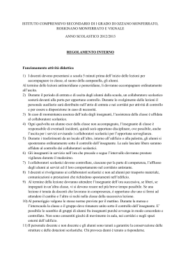 Regolamento interno 2012-2013 - Istituto Comprensivo OZZANO