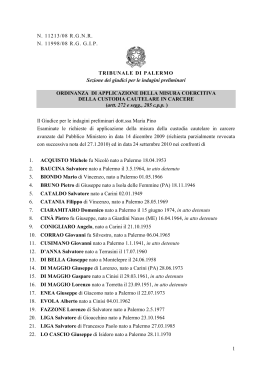 2010  9 DICEMBRE ADDIO PIZZO 5 ORDINANZA DI USTODIA CAUTELARE BRUNO PIETRO 46 PUGGLISI FRANCESCO 1966 CINA' ELETTRICISTA PIPITONE TORRETTA ISOLA DELE FEMMINE
