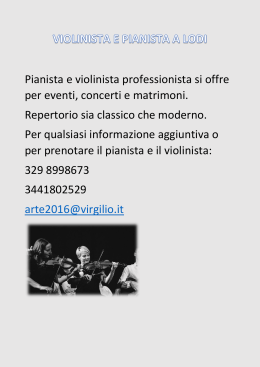 VIOLINISTA E PIANISTA A LODI